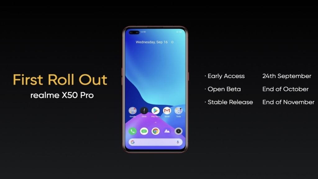 Realme UI first roll out on Realme X50 Pro