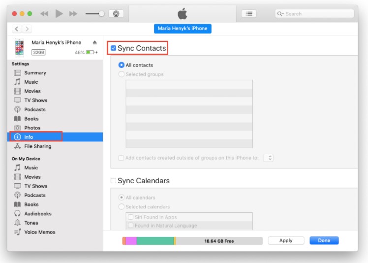 transfer contacts from iphone to iphone